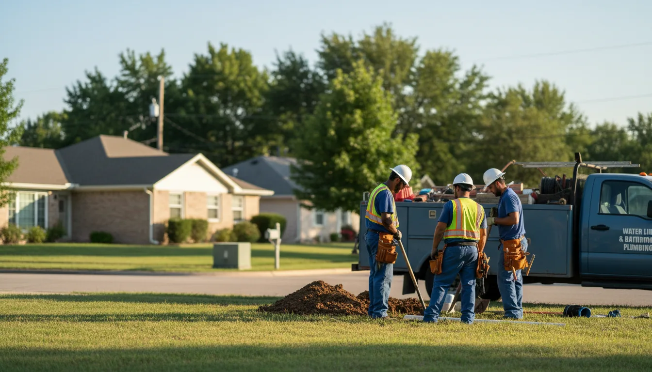 Residential water line and bathroom plumbing service in Strandburg, SD
